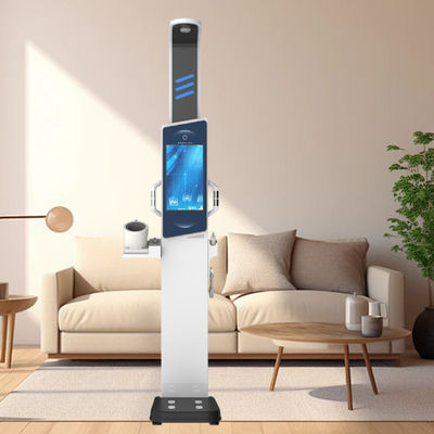 バイオインペデンス体脂肪分析機 大きいディスプレイ画面と広告画面